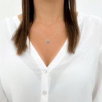 Colar Olho Grego Azul Claro Pequeno de Prata 925 Colar Olho Grego Azul Claro Pequeno de Prata 925