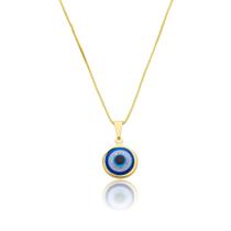 Colar Olho Grego Banho de Ouro 18k Dourado Delicado Pequeno