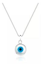 Colar Olho Grego Cordão Veneziana Antialergico 45 cm Exclusivo