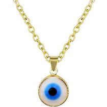 Colar Olho Grego Feminino Delicado Correntinha De Olhinho Mini Corrente Amuleto