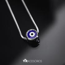 Colar Olho grego prata masculino/ Corrente aço inoxidável não oxida/ cordão proteção Colar Olho grego prata masculino/ Corrente aço inoxidável não oxida/ cordão proteção