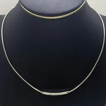 Colar Ômega com Microzircônias Prata 925