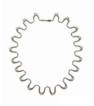 COLAR ONDAS COM PONTOS DE ZIRCÔNIA BANHADO A RÓDIO - 42 cm