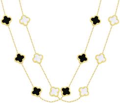 Colar ONERVA, trevo de quatro folhas banhado a ouro 18K para mulheres Colar ONERVA, trevo de quatro folhas banhado a ouro 18K para mulheres