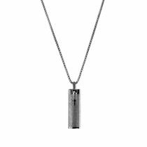 Colar Oração Pai Nosso Preto Cordão Masculino Aço Inoxidável Colar Oração Pai Nosso Preto Cordão Masculino Aço Inoxidável