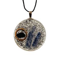 Colar Orgonite Arcanjo Miguel Cianita Azul