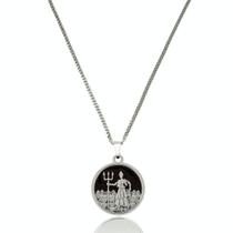 Colar Orixá Exú Imagem Resinada Umbanda - Prateado