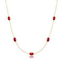 Colar Ouro 18k 0,750 Com Zircônias Ovais Colar Ouro 18k 0,750 Com Zircônias Ovais