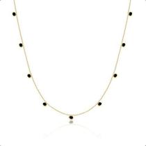 Colar Ouro 18k Com Zircônias Brancas 3mm 45cm