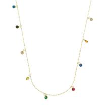 Colar Ouro 18k Cordão Feminino 45cm Pingentes Zirconia Gota Colar Ouro 18k Cordão Feminino 45cm Pingentes Zirconia Gota