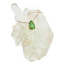 Colar Ouro 18K Esmeralda Colombiana Pedra Verde Natural 1.1cm x .0.6cm K550