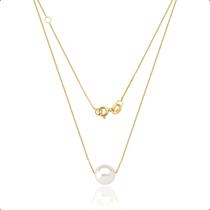 Colar Ouro 18k Marina com 1 Pérola Tam.8mm 45cm Colar Ouro 18k Marina com 1 Pérola Tam.8mm 45cm