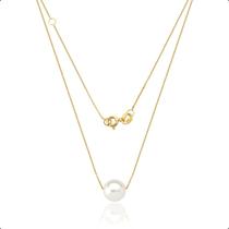 Colar Ouro 18k Marina com 1 Pérola Tam.8mm 45cm Colar Ouro 18k Marina com 1 Pérola Tam.8mm 45cm