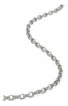 Colar Ouro Branco 18k 750 Elos Portugueses 1.5 60 Cm Maciço Cinza