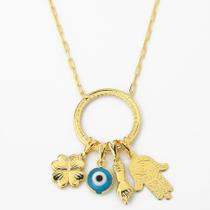 Colar Pactuar Sorte Banhado ouro 18K