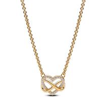 Colar PANDORA Sparkling Infinity Heart com caixa de presente de 50 cm