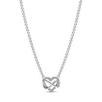 Colar PANDORA Sparkling Infinity Heart em prata esterlina Colar PANDORA Sparkling Infinity Heart em prata esterlina