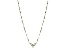 Colar PANDORA Triple Stone Heart Collier em ouro 14k CZ Colar PANDORA Triple Stone Heart Collier em ouro 14k CZ