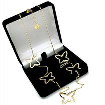 Colar Papillon 5 Borboletas 70cm Banho Ouro 18k 846 Colar Papillon 5 Borboletas 70cm Banho Ouro 18k 846