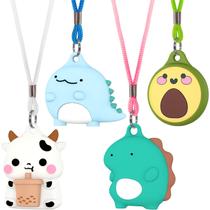 Colar para AirTag Ensfomte Cute Cartoon Silicone, pacote com 4