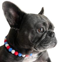 Colar para Cão Extra Grande 56-61 cm Vermelho, Branco e Azul em Silicone Colar para Cão Extra Grande 56-61 cm Vermelho, Branco e Azul em Silicone