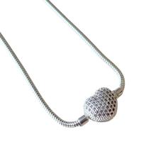 Colar para Charm com Fecho Coração em Prata 925 Colar para Charm com Fecho Coração em Prata 925