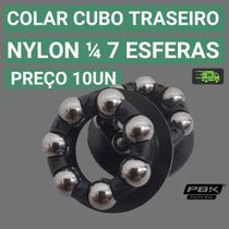 Colar Para Cubo Traseiro Colar de Nylon 1/4 7 Esferas de Aço Colar Esferas C/ Protetor Cubo Traseiro