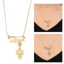 Colar Para Vovó com Pingente Neto ou Neta com Pedras de Zircônia Banhado a Ouro 18k Banho Antialérgico Marca Andréia Branco Acessórios Colar Para Vovó com Pingente Neto ou Neta com Pedras de Zircônia Banhado a Ouro 18k Banho Antialérgico Marca Andréia Branco Acessórios