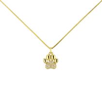 Colar Patinha Micro Zircônia Cristal Banhado a Ouro