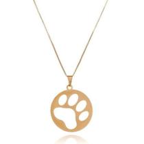 Colar Patinha Pet Pingente Cachorro Banhado A Ouro