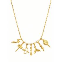 Colar Patuá 7 Linhas dos Orixás Dourado Proteção Espiritual Colar Patuá 7 Linhas dos Orixás Dourado Proteção Espiritual