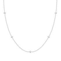 Colar: PAVOI Station, banhado a ouro branco 14K, diamante simulado em CZ
