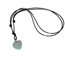 Colar Pedra Da Lua Coração Opalina Feminino Design Elegante