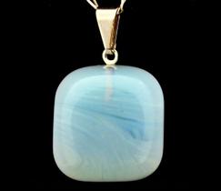 Colar Pedra Da Lua Opalina Mineral Pino Prateado