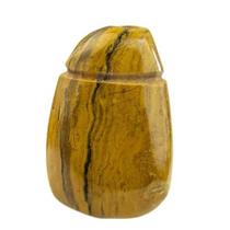 Colar Pedra Jaspe Amarelo Difusor Aromaterapia Ranhurado