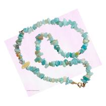 Colar Pedra Natural Amazonita Cascalho - Plenitude