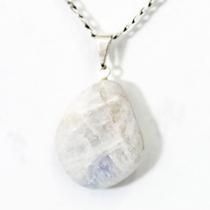 Colar Pedra Natural Ambligonita Rolado Mineral Prateado Colar Pedra Natural Ambligonita Rolado Mineral Prateado