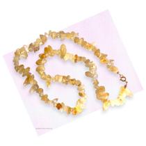 Colar Pedra Natural Citrino Cascalho - Sucesso