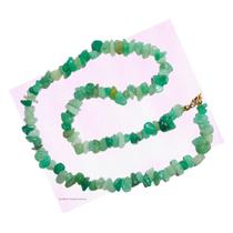 Colar Pedra Natural Quartzo Verde Cascalho - Saúde