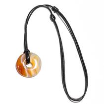Colar Pedra Pi Pedra Agata Cornalina Cordão Ajustável Colar Pedra Pi Pedra Agata Cornalina Cordão Ajustável