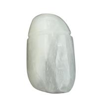 Colar Pedra Quartzo Leitoso Rolado Difusor Aromaterapia