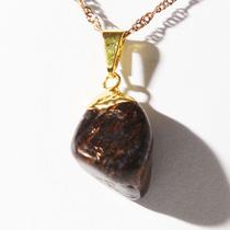Colar Pedra Rolada Bronzita Envolto Montagem Dourado Colar Pedra Rolada Bronzita Envolto Montagem Dourado