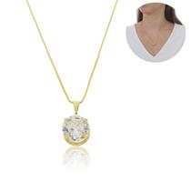 Colar Pedra Zircônia Feminino Gargantilha Banhado a Ouro 18k