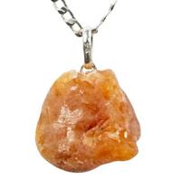 Colar Pedrinha Bruta Calcita Laranja Prata 950 Colar Pedrinha Bruta Calcita Laranja Prata 950