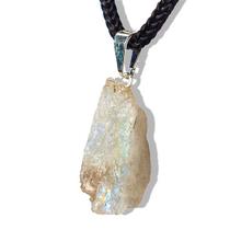 Colar Pedrinha Bruto Pedra da Lua Verdadeira Pino Prateado