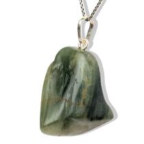 Colar Pedrinha Epidoto no Quartzo Natural Pino Prata 950