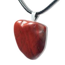 Colar Pedrinha Jaspe Sanguíneo Rolado Montagem Pino Prateado