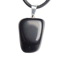 Colar Pedrinha Obsidiana Negra Rolado Montagem Pino Prateado Colar Pedrinha Obsidiana Negra Rolado Montagem Pino Prateado