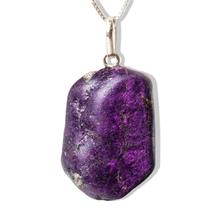 Colar Pedrinha Purpurita Natural Montagem Pino Prata 950 Colar Pedrinha Purpurita Natural Montagem Pino Prata 950