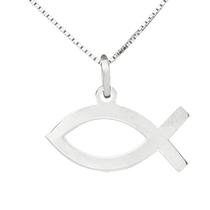 Colar Peixe Coleção Religiosos em Prata 925 Colar Peixe Coleção Religiosos em Prata 925